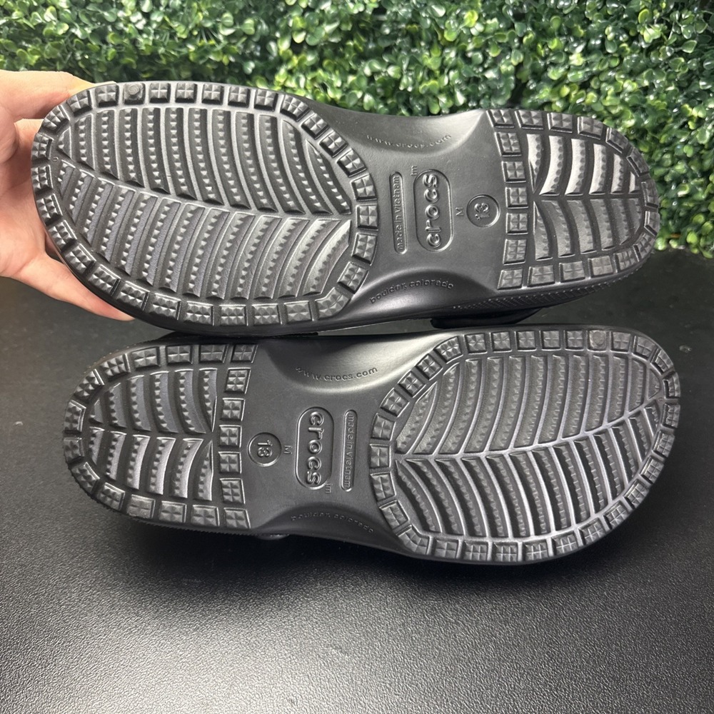 CROCS Classic Black UNISEX Men's Ultra Light Water-Friendly Sandals Size 13 - Picture 8 of 9